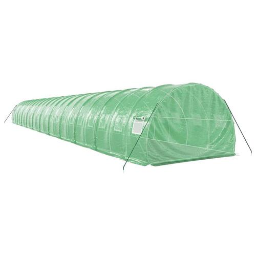 Drivhus med stålstel 66 m² 22x3x2 m grøn