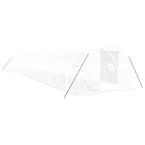 Drivhus med stålstel 54 m² 18x3x2 m hvid