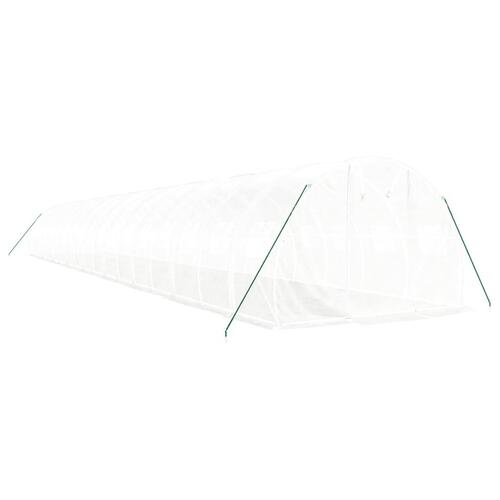 Drivhus med stålstel 54 m² 18x3x2 m hvid