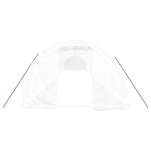 Drivhus med stålstel 54 m² 18x3x2 m hvid