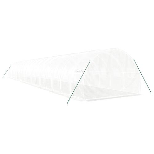 Drivhus med stålstel 54 m² 18x3x2 m hvid