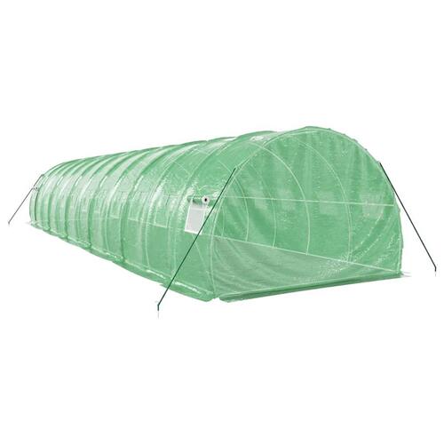 Drivhus med stålstel 36 m² 12x3x2 m grøn
