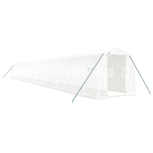 Drivhus med stålstel 40 m² 20x2x2 m hvid