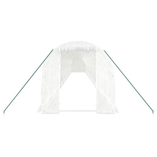 Drivhus med stålstel 40 m² 20x2x2 m hvid