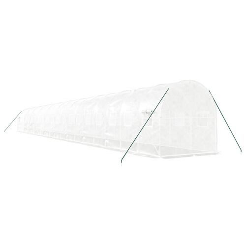 Drivhus med stålstel 40 m² 20x2x2 m hvid