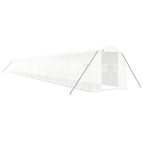 Drivhus med stålstel 44 m² 22x2x2 m hvid