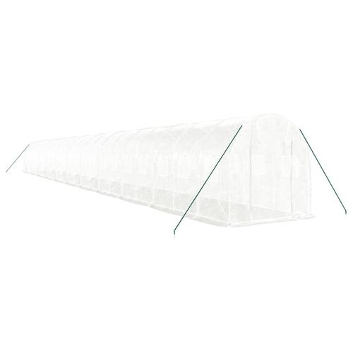 Drivhus med stålstel 44 m² 22x2x2 m hvid