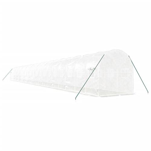 Drivhus med stålstel 44 m² 22x2x2 m hvid
