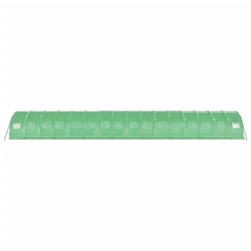 Drivhus med stålstel 48 m² 16x3x2 m grøn