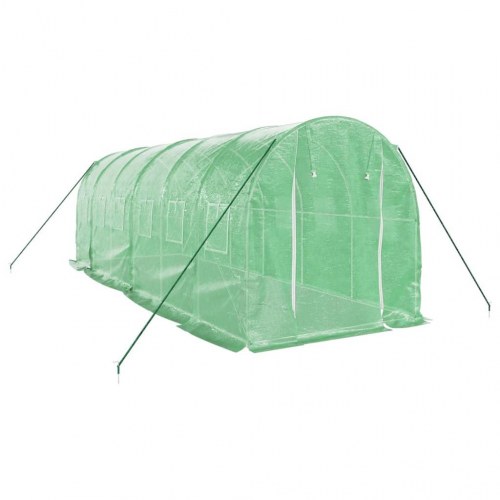 Drivhus med stålstel 12 m² - 6×2×2 m, grøn