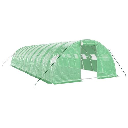 Drivhus med stålstel 40 m² 10x4x2 m grøn