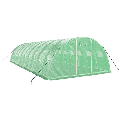 Drivhus med stålstel 40 m² 10x4x2 m grøn