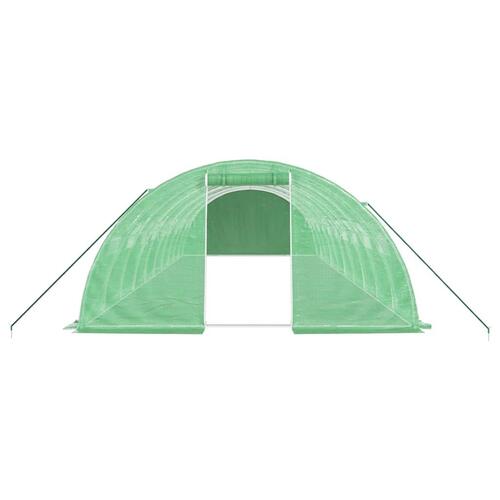 Drivhus med stålstel 40 m² 10x4x2 m grøn