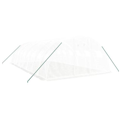 Drivhus med stålstel 32 m² 8x4x2 m hvid