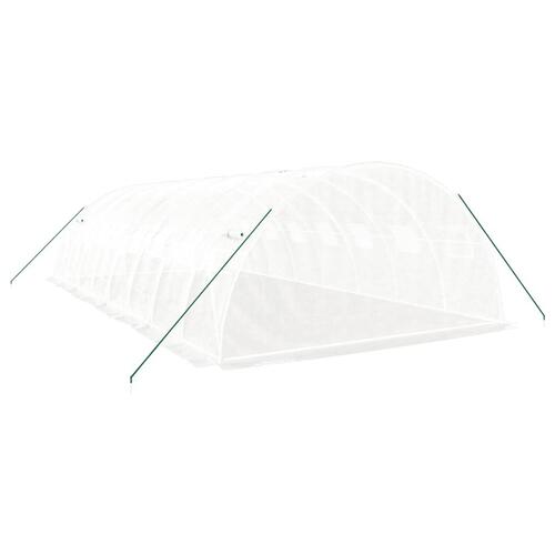 Drivhus med stålstel 32 m² 8x4x2 m hvid