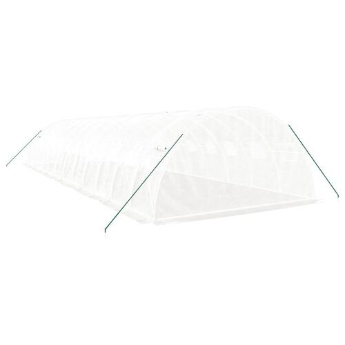 Drivhus med stålstel 48 m² 12x4x2 m hvid