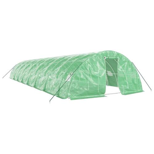 Drivhus med stålstel 80 m² 16x5x2,3 m grøn