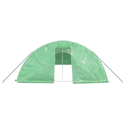 Drivhus med stålstel 80 m² 16x5x2,3 m grøn
