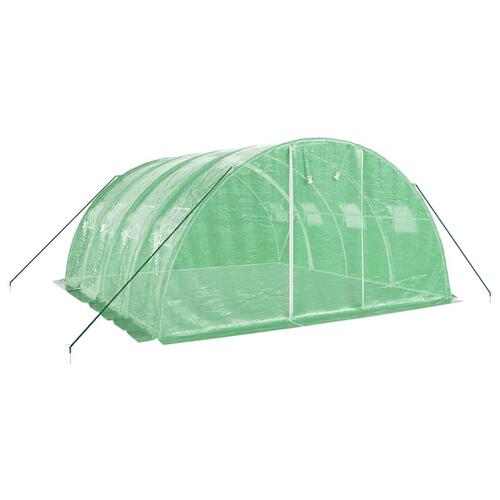 Drivhus med stålstel 16 m² 4x4x2 m grøn