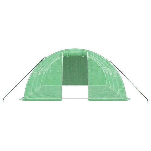 Drivhus med stålstel 16 m² 4x4x2 m grøn