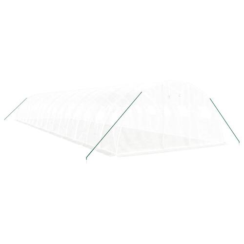 Drivhus med stålstel 64 m² 16x4x2 m hvid