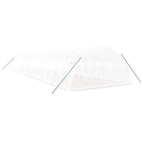 Drivhus med stålstel 64 m² 16x4x2 m hvid