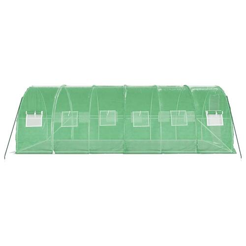 Drivhus med stålstel 18 m² 6x3x2 m grøn