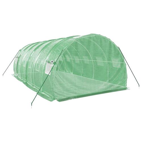 Drivhus med stålstel 18 m² 6x3x2 m grøn