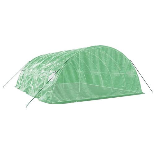Drivhus med stålstel 30 m² 6x5x2,3 m grøn