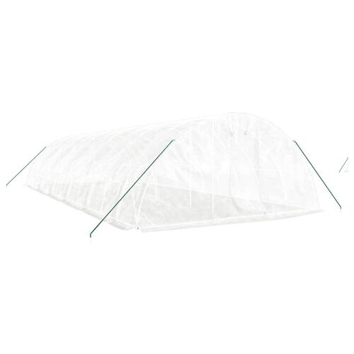 Drivhus med stålstel 60 m² 12x5x2,3 m hvid