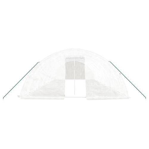 Drivhus med stålstel 60 m² 12x5x2,3 m hvid