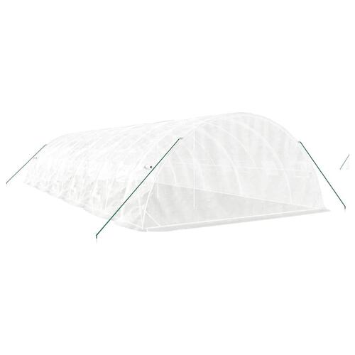 Drivhus med stålstel 60 m² 12x5x2,3 m hvid