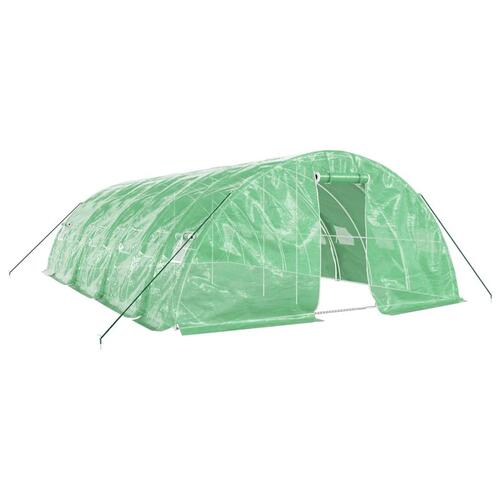 Drivhus med stålstel 40 m² 8x5x2,3 m grøn