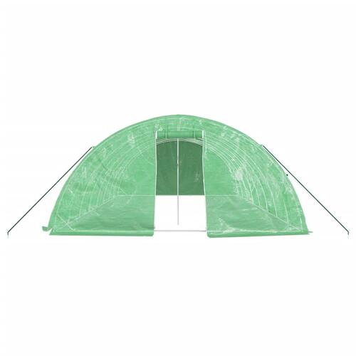 Drivhus med stålstel 40 m² 8x5x2,3 m grøn