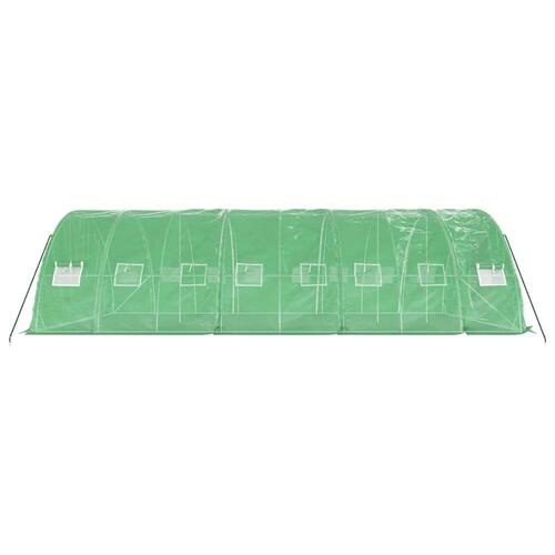Drivhus med stålstel 40 m² 8x5x2,3 m grøn