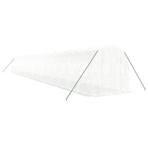 Drivhus med stålstel 36 m² 18x2x2 m hvid