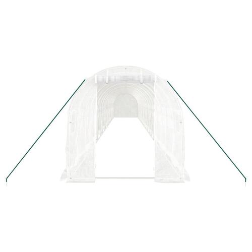 Drivhus med stålstel 36 m² 18x2x2 m hvid