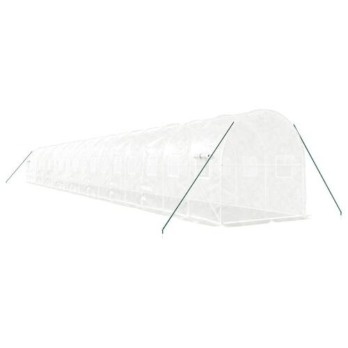 Drivhus med stålstel 36 m² 18x2x2 m hvid