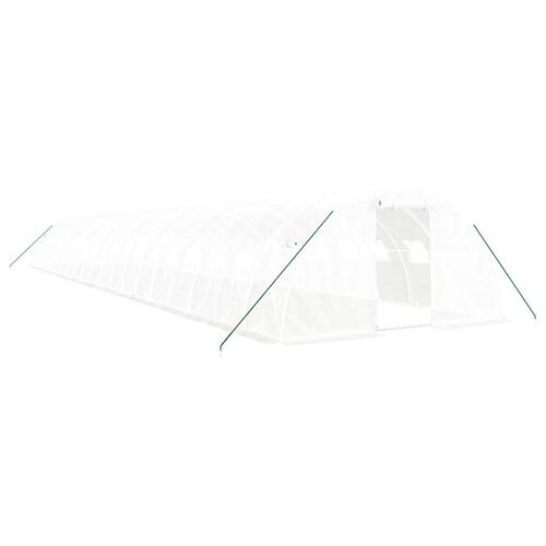 Drivhus med stålstel 80 m² 20x4x2 m hvid
