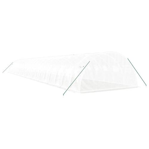 Drivhus med stålstel 80 m² 20x4x2 m hvid