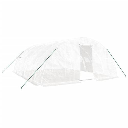 Drivhus med stålstel 30 m² 6x5x2,3 m hvid