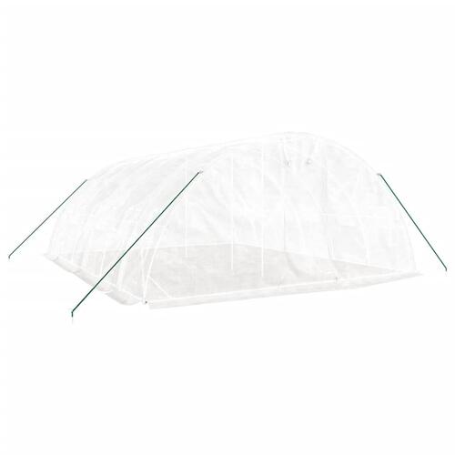 Drivhus med stålstel 30 m² 6x5x2,3 m hvid