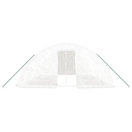 Drivhus med stålstel 30 m² 6x5x2,3 m hvid
