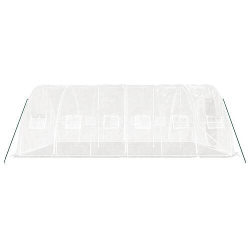 Drivhus med stålstel 30 m² 6x5x2,3 m hvid