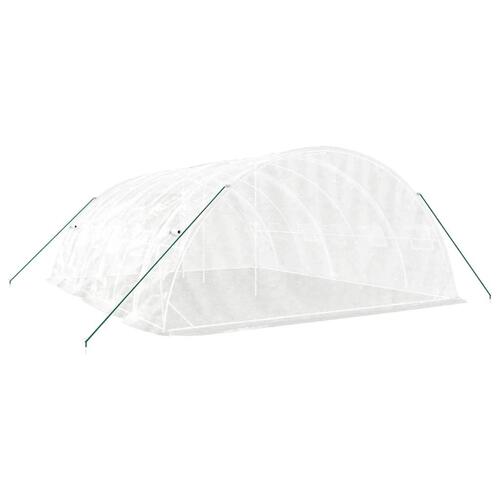 Drivhus med stålstel 30 m² 6x5x2,3 m hvid