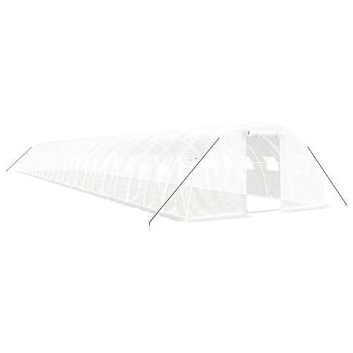 Drivhus med stålstel 88 m² 22x4x2 m hvid