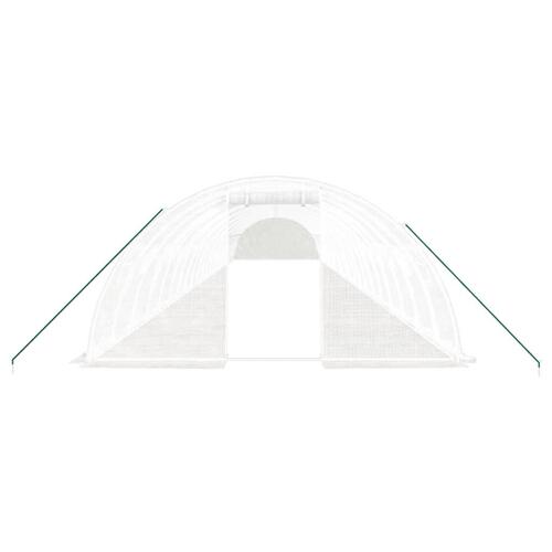 Drivhus med stålstel 88 m² 22x4x2 m hvid