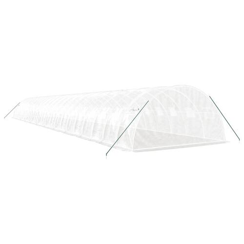 Drivhus med stålstel 88 m² 22x4x2 m hvid