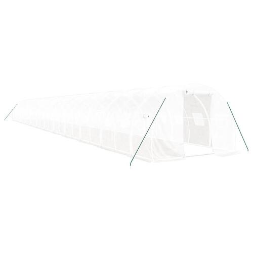 Drivhus med stålstel 72 m² 24x3x2 m hvid