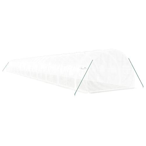 Drivhus med stålstel 72 m² 24x3x2 m hvid